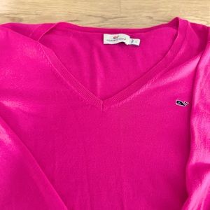 Vineyard Vines V-Neck Sweater—PINK